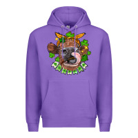 Purple St. Patrick's Day cow Premium Hoodie - FaDigitalArtStudio