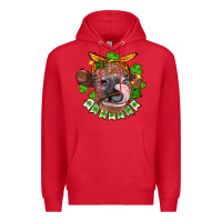 Red St. Patrick's Day cow Premium Hoodie - FaDigitalArtStudio