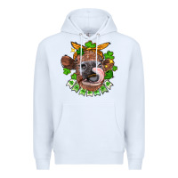 White St. Patrick's Day cow Premium Hoodie - FaDigitalArtStudio