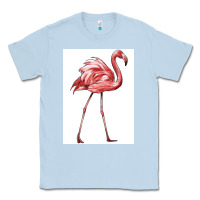 Dusty Blue Pink Flamingo Classic Tee - LillyAllenDesigns