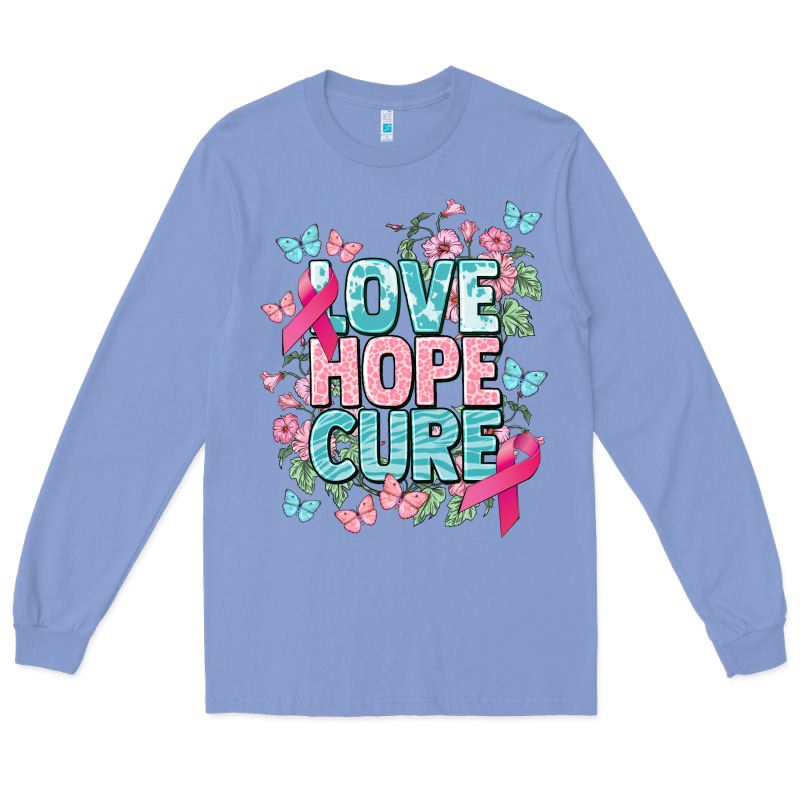 Love Hope Cure Cancer Awareness Long Sleeve Tee by HowdyJamesFarm | Teevron