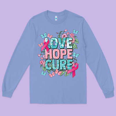 Love Hope Cure Cancer Awareness Long Sleeve Tee Designed By Howdyjamesfarm