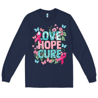 Navy Love hope cure cancer Awareness Long Sleeve Tee - HowdyJamesFarm