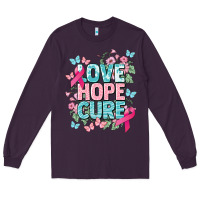 Plum Love hope cure cancer Awareness Long Sleeve Tee - HowdyJamesFarm