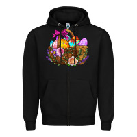 Black Easter Eggs Hamper Zipper Hoodie - BundleAndBundleShop