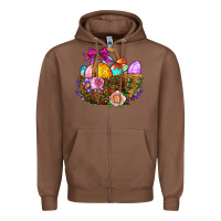 Chestnut Easter Eggs Hamper Zipper Hoodie - BundleAndBundleShop
