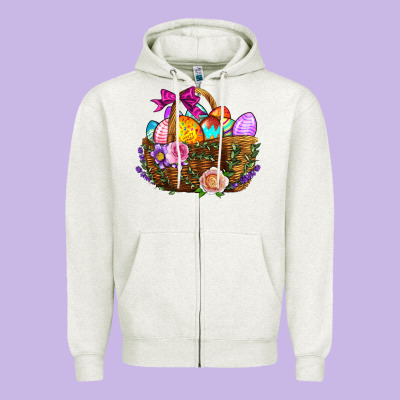Easter Eggs Hamper Zipper Hoodie Designed By Bundleandbundleshop