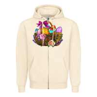Sandshell Easter Eggs Hamper Zipper Hoodie - BundleAndBundleShop