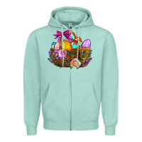 Seafoam Easter Eggs Hamper Zipper Hoodie - BundleAndBundleShop