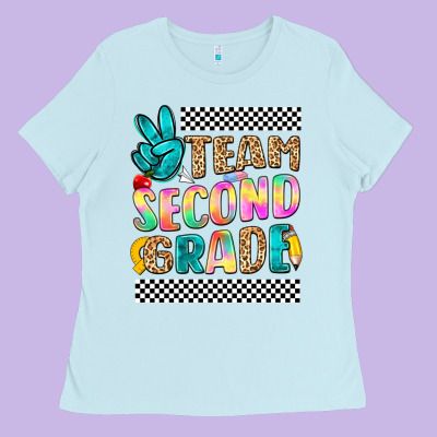 Team Second Grade Ladies Tee Designed By Nancycooperartshop