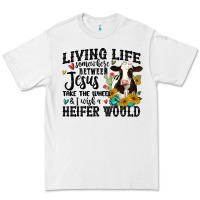 White living life somewhere between jesus take the wheel Premium Tee - MaliasSmallBusiness