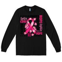 Black survivor breast cancer ribbon Long Sleeve Tee - RanaPortraitStore