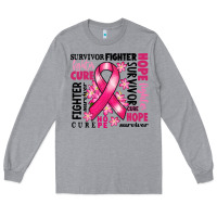 Heather Grey survivor breast cancer ribbon Long Sleeve Tee - RanaPortraitStore