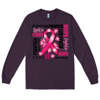 Plum survivor breast cancer ribbon Long Sleeve Tee - RanaPortraitStore