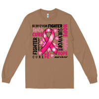 Toasted Coconut survivor breast cancer ribbon Long Sleeve Tee - RanaPortraitStore