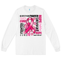 White survivor breast cancer ribbon Long Sleeve Tee - RanaPortraitStore