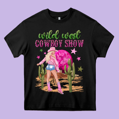 Wild West Cowboy Show Heavy Core Tee Designed By Nancycooperartshop