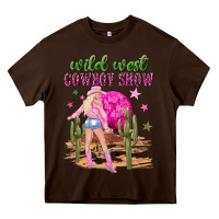 Chocolate Brown wild west cowboy show Heavy Core Tee - NancyCooperArtShop