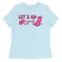 Baby Blue lets go girls Ladies Tee - NancyCooperArtShop