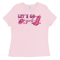 Bubblegum Pink lets go girls Ladies Tee - NancyCooperArtShop