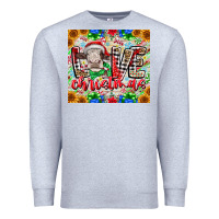 Heather Grey Love Christmas cow Premium Sweatshirt - CowhideDigitalArt