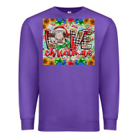 Purple Love Christmas cow Premium Sweatshirt - CowhideDigitalArt