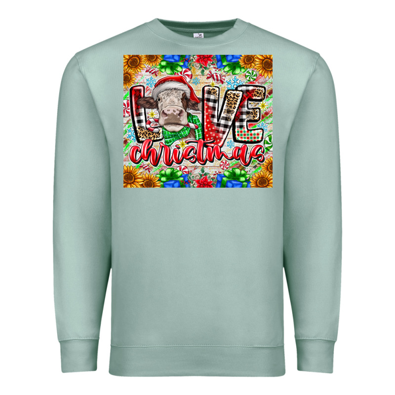 Love Christmas Cow Premium Sweatshirt by CowhideDigitalArt | Teevron