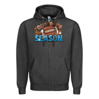 Charcoal Heather touchdown season Zipper Hoodie - FaDigitalArtStudio