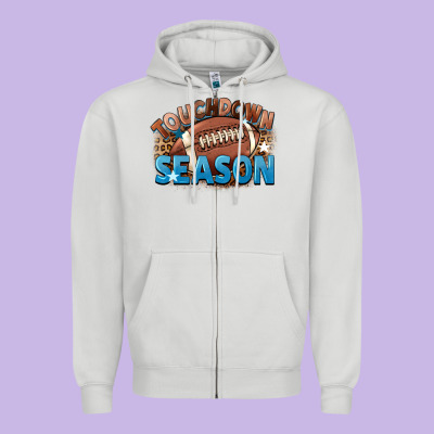 Touchdown Season Zipper Hoodie Designed By Fadigitalartstudio