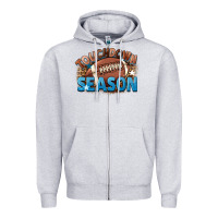 Heather Grey touchdown season Zipper Hoodie - FaDigitalArtStudio