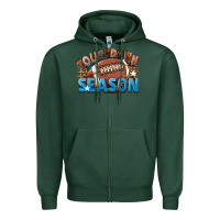 Sports Green touchdown season Zipper Hoodie - FaDigitalArtStudio
