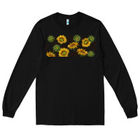 Black summer with sunflowers Long Sleeve Tee - TumblerDesignByShophia