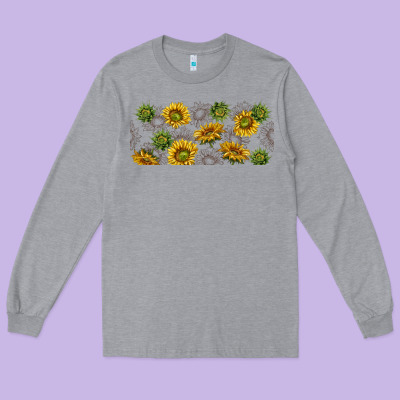 Summer With Sunflowers Long Sleeve Tee Designed By Tumblerdesignbyshophia
