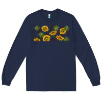 Navy summer with sunflowers Long Sleeve Tee - TumblerDesignByShophia