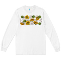 White summer with sunflowers Long Sleeve Tee - TumblerDesignByShophia