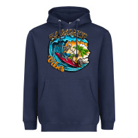Navy Summer Vibes Heavyweight Hoodie - CowhideDigitalArt