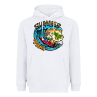 White Summer Vibes Heavyweight Hoodie - CowhideDigitalArt