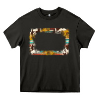 Asphalt western serape sunflower background frame Heavy Core Tee - NancyCooperArtShop