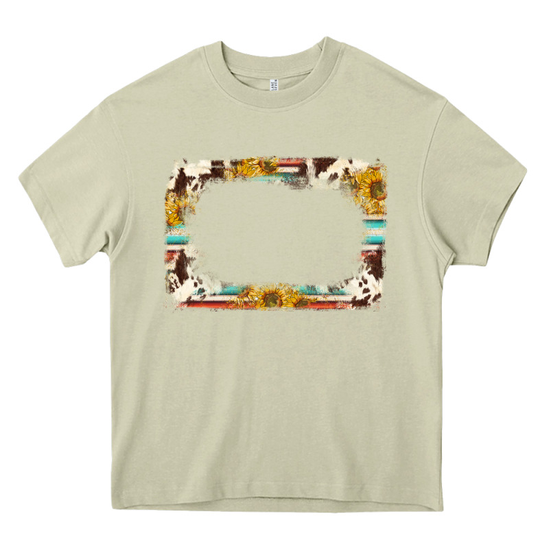 Western Serape Sunflower Background Frame Heavy Core Tee by NancyCooperArtShop | Teevron