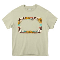 Mossy western serape sunflower background frame Heavy Core Tee - NancyCooperArtShop