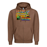 Chestnut Loads of luck with school bus St. Patrick's Day Zipper Hoodie - FaDigitalArtStudio