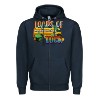 Navy Loads of luck with school bus St. Patrick's Day Zipper Hoodie - FaDigitalArtStudio