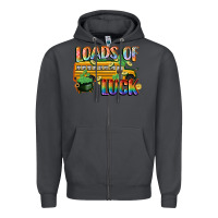 Smoke Loads of luck with school bus St. Patrick's Day Zipper Hoodie - FaDigitalArtStudio