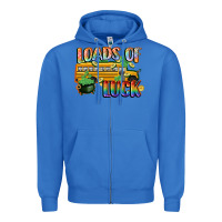 True Royal Loads of luck with school bus St. Patrick's Day Zipper Hoodie - FaDigitalArtStudio