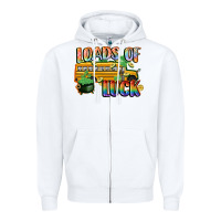 White Loads of luck with school bus St. Patrick's Day Zipper Hoodie - FaDigitalArtStudio