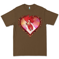Cacao valentines day rooster with leopard heart Premium Tee - RanaPortraitStore