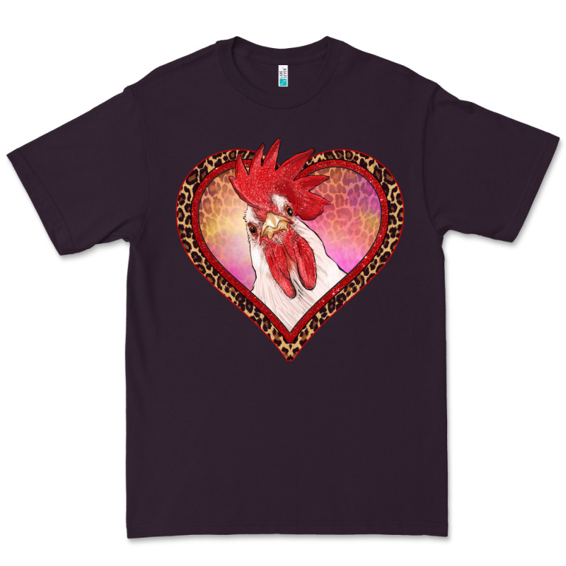 Valentines Day Rooster With Leopard Heart Premium Tee by RanaPortraitStore | Teevron