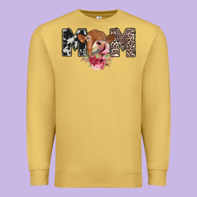 Mom Cow Premium Sweatshirt Designed By Cowhidedigitalart