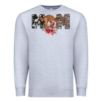 Heather Grey mom cow Premium Sweatshirt - CowhideDigitalArt