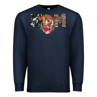 Navy mom cow Premium Sweatshirt - CowhideDigitalArt
